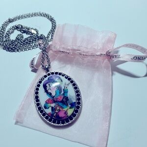 Vintage Tarina Tarantino necklace. Mad Hatter pendant in good used condition.